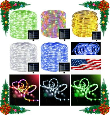 Solar Rope Fariy Lights Outdoor Solar String Lights Garden  Waterproof 100LED - Image 1 of 4