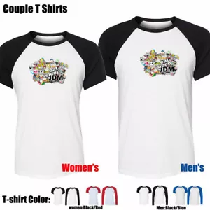 Eat Sleep JDM STICKER BOM Couples Print T-Shirts Womens Mens Graphic Tee Tops - Foto 1 di 28