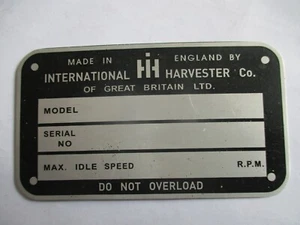 Placa de época placa de características s96 IHC International Harvester tractor Farmall BMD - Imagen 1 de 1