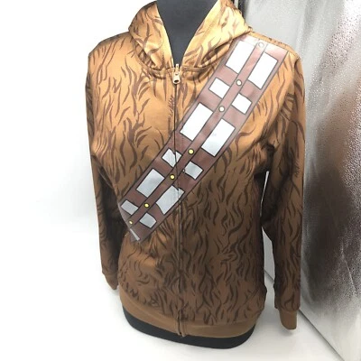 Star Wars Brown Chewbacca/Porg Lined Hoodie Full Zip Youth XL Polyester - Image 1 of 4