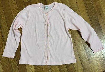 Garnet Hill Girls Sz 8 Lt Pink Cotton Button Up Cardigan - Image 1 of 4