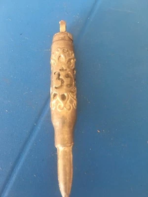 Raro Collar Indio Gran Colgante Bala 4 Paz Grande Chapado en Plata Oam Foto 1 de 2