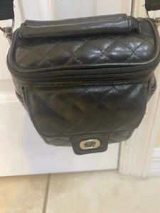 Vintage, Icon Brand, Kunstleder kleine Mini Kameratasche Schultergurt schwarz - Bild 1 von 6