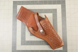 Smith & Wesson "The Blazer" 4" K-Frame Revolver Leather Basketweave Duty Holster - Picture 1 of 9