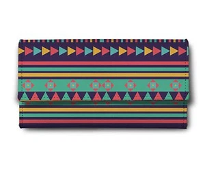 New Triangular Pattern Printed Multicolored Faux Leather Women's & Girl's Wallet - Picture 1 of 4