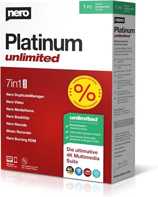 Nero Platinum Unlimited - Version 2020 | Unlimited License for 1 PC - Image 1 of 4