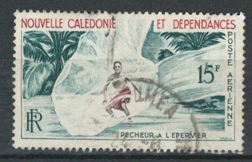 CALEDONIA FRENCH COLONIES FISHING USED AIR MAIL STAMP LOT(CAL 324) - Image 1 of 1