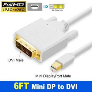 mini Display Port DP Male to DVI Male M/M Adapter Cable Cord For MacBook Pro Air - Picture 1 of 6