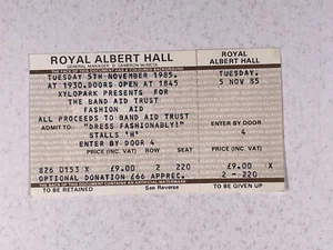 Freddie Mercury Fashion Aid Ticket Original Royal Albert Hall 5th November 1985 - Picture 1 of 12