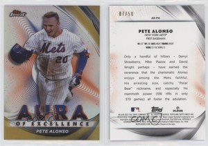 2022 Topps Finest Aura of Excellence Gold Refractor /50 Pete Alonso #AE-PA