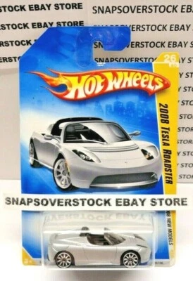 2008 HOT WHEELS SILVER '08 TESLA ROADSTER, NEW MODELS #26/40, HW #26, VHTF - Image 1 of 4