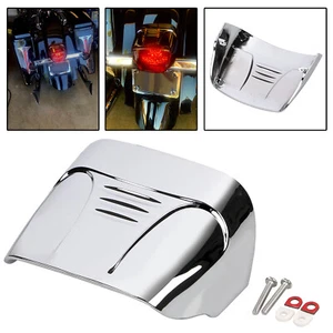 Chrome Tail Light Visor Cover For Harley Touring Road King Glide Softail Dyna - Picture 1 of 16