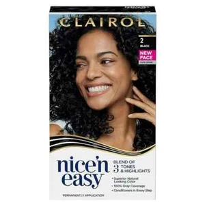 Clairol Nice N’ Easy Natural Looking Permanent Hair Color 2 Black (New Face box) - Picture 1 of 5