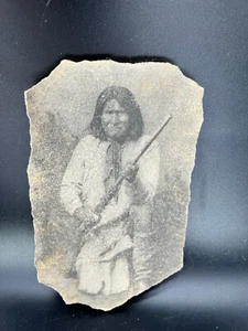Wall Art Geronimo Sandstone Slate Apache Native American Western Decor - Picture 1 of 8