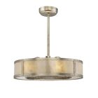 Modern 6-Light LED Fandelier in Silver Dust Finish with Large Drum-Shaped Shade