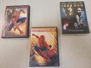 Spider-Man 1, Spider Man 3 and Iron Man DVDs Bundle Lot - Picture 1 of 12