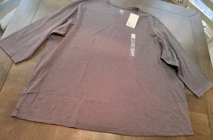 Camicia da donna Kim Rodgers perfettamente morbida scura HTR 3Q Crew 3x - Foto 1 di 3