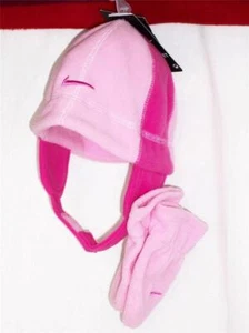 Conjunto SOMBRERO y MITTENS de Vellón Nike ROSA Niñas 12/24 Meses Gorra Swoosh Tuque Nuevo con Etiquetas $20 - Imagen 1 de 4