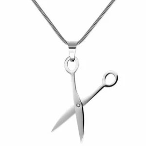 Ciondolo Forbice Catena Parrucchiere Schneider Acciaio Inox Argento Moda Addobbo - Foto 1 di 1