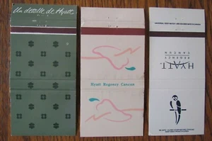 CANCUN, MEXICO 3 MATCHBOOK MATCHCOVERS: HYATT REGENCY HOTEL -F - Picture 1 of 1