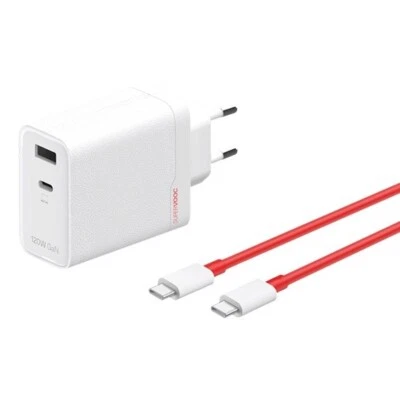 Caricabatterie OnePlus SuperVooc Power Adapter 120W Dual Ports + Type-A Type-C - Immagine 1 di 4
