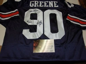 KEVIN GREENE AUBURN TIGERS,49ERS,PANTHERS 1984 D/POY LAST1 GAI/COA SIGNED JERSEY - Picture 1 of 2
