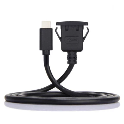 USB-C Type-C USB 3.1 Male to Female 10Gbps Extension Cable Flush Car Latch Mount - Image 1 of 4