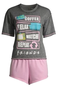 Pigiama donna Friends The Television Series set 3 pezzi taglia L 12-14 nuovo con etichetta - Foto 1 di 3