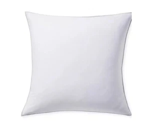 Serena and Lily Beach Club Percale Sham Euro In Fog 26"x26 White W/ Gray Border - Picture 1 of 4