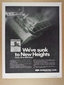 1970 Komatsu Underwater Bulldozer Vintage Print Ad - Bild 1 von 1