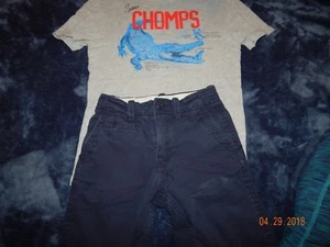 Euc Gap Boys 8/10 Alligator Appliqued Shirt and Cargo Shorts Outfit - Picture 1 of 7