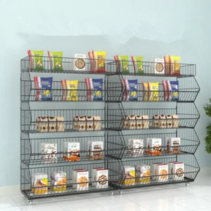 Supermarket Retail Basket Stand 5 Tier Shop Display Rack w/Wheels for Snack Toy - Picture 1 of 27