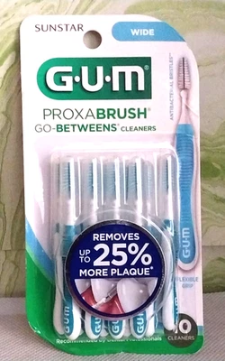 Cepillos interdentales anchos GUM Proxabrush Go Betweens cerdas suaves 10ct Foto 1 de 3
