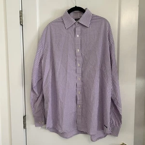 Le Tigre Men's Purple Checkered Button Down Long Sleeve Shirt Size XXL Cotton - Picture 1 of 8