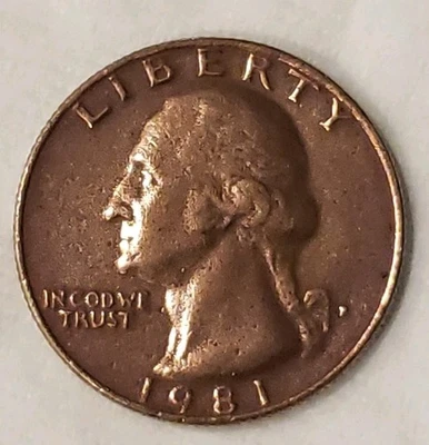 1981 p washington quarter - Missing Clad Layer - Image 1 of 4