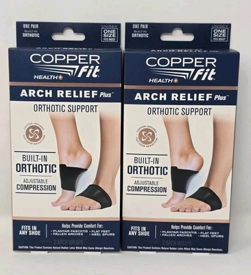 Copper Fit Health Unisex Arch Relief PlusBuilt-In Orthotic Support OSFA (2 Ct) - Image 1 of 2