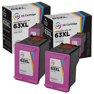 LD Replacement Replacements for HP F6U63AN / 63XL 2PK HY Color Ink Cartridges - Picture 1 of 9