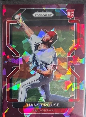 2022 Panini Prizm - Tier III Hans Crouse #249 Burgundy Cracked Ice Prizm /25... - Image 1 of 2