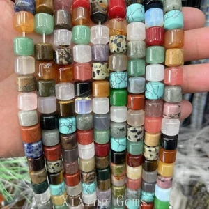 10 mm Gemischt Natürlicher Achat Quarz Zylinder Eimer Form Perlen für Schmuck Herstellung - Bild 1 von 6