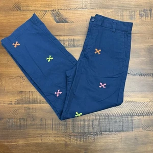 Vineyard Vines Kids Embroidered Twill Pants Neon Fishbone Preppy Size 16 - Picture 1 of 5