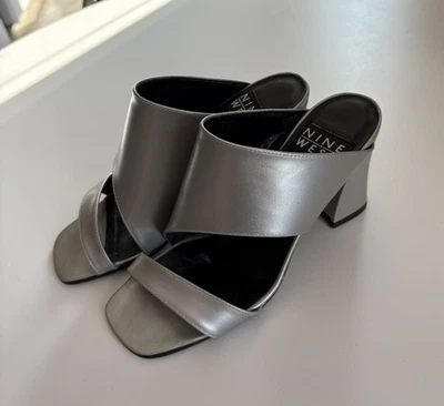 Nine West Silver Block Heels- Women’s Size 5.5 - Image 1 of 4