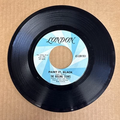 45 об/мин винтажный 7-дюймовый виниловый музыкальный автомат с одним хитом Rolling Stones покрасьте его в черный цвет - Изображение 1 из 2