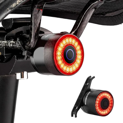 ROCKBROS 后灯警告鞍座灯自行车智能尾灯自动制动传感 — 第 1/4 张图片