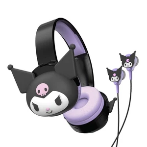 Hello Kitty 2-in-1 Wireless Bluetooth Headphones With Wired Earbuds - Kuromi - Picture 1 of 6