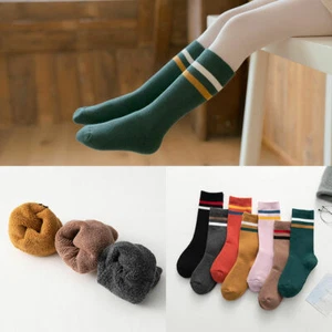 3Pairs Kid Girl Cotton Socks Soft Thick Warm Stripe Breathable Terry Winter Sock - Picture 1 of 12