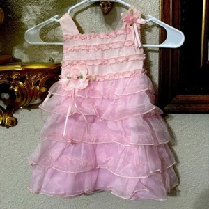 Baby Mädchen rosa Kleinkind Rüschen Prinzessin Kleid Kind Größe 24 M besondere Anlässe - Bild 1 von 13
