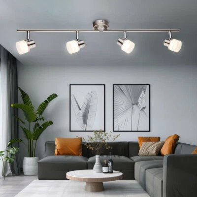 Plafoniera Lampadario Camera Letto Plafoniera Argento LED Lampada Spot Mobile - Immagine 1 di 4