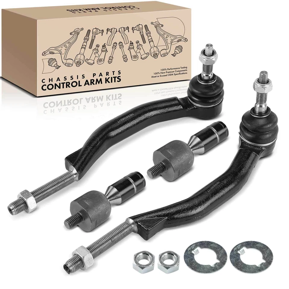 4 peças extremidade dianteira interna e externa da haste de amarração para Cadillac STS 2005-2008 3.6L 4.4L 4.6L - Imagem 1 de 4