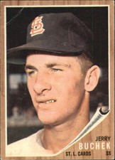 1962 Topps St. Louis Cardinals Baseball Card #439 Jerry Buchek RC - VG