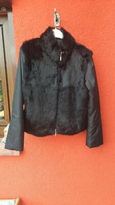 Fellimitat-Jacke Gr. 36 Schwarz Damen Langarm Kurzjacke Mantel apriori - Bild 1 von 4